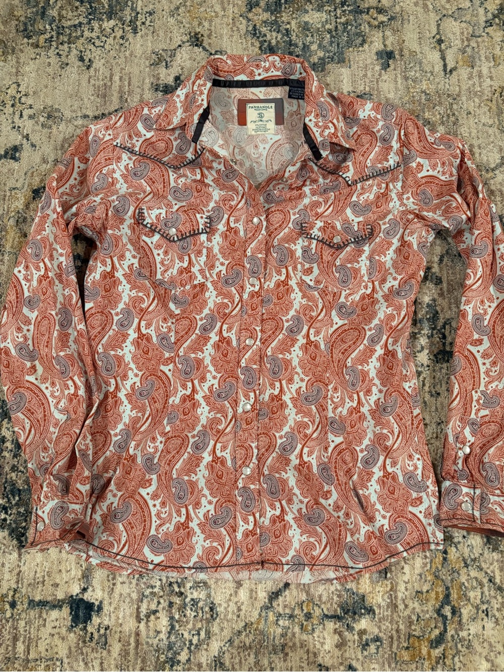 Panhandle Pearl Snap Paisley Print Women’s Button Down Size Small